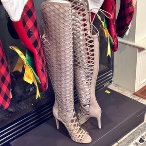 Chic Lace-Up Over the Knee Boots